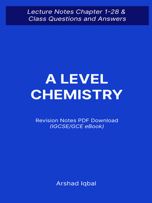 cover image of A Level Chemistry Quiz Questions and Answers PDF | IGCSE GCE Chemistry Exam Prep e-Book